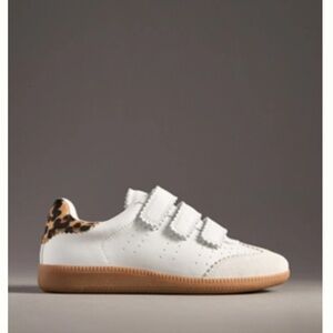 NWT 🐆 Women's SEENA White and Leopard Velcro Sneakers